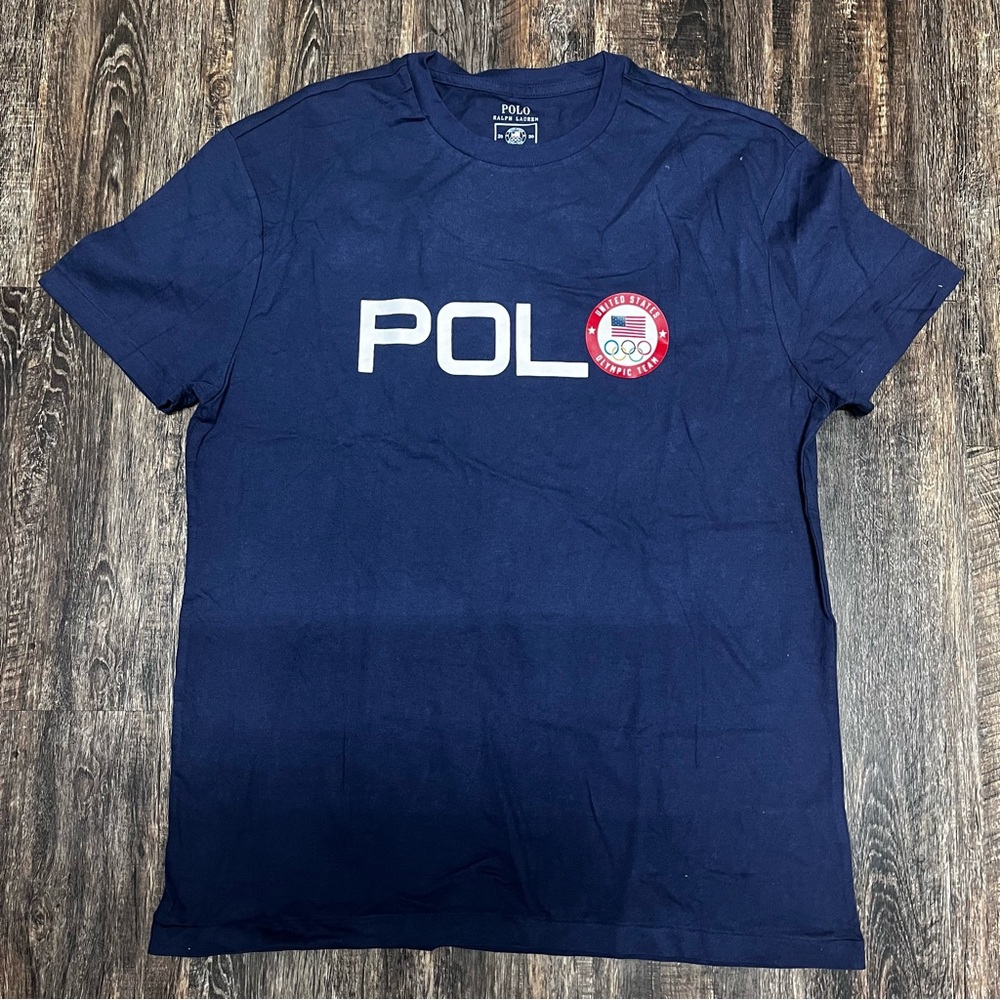POLO RALPH LAUREN Men’s Navy Blue ROAD TO TOKYO USA Olympics Team T-Shirt NWOT